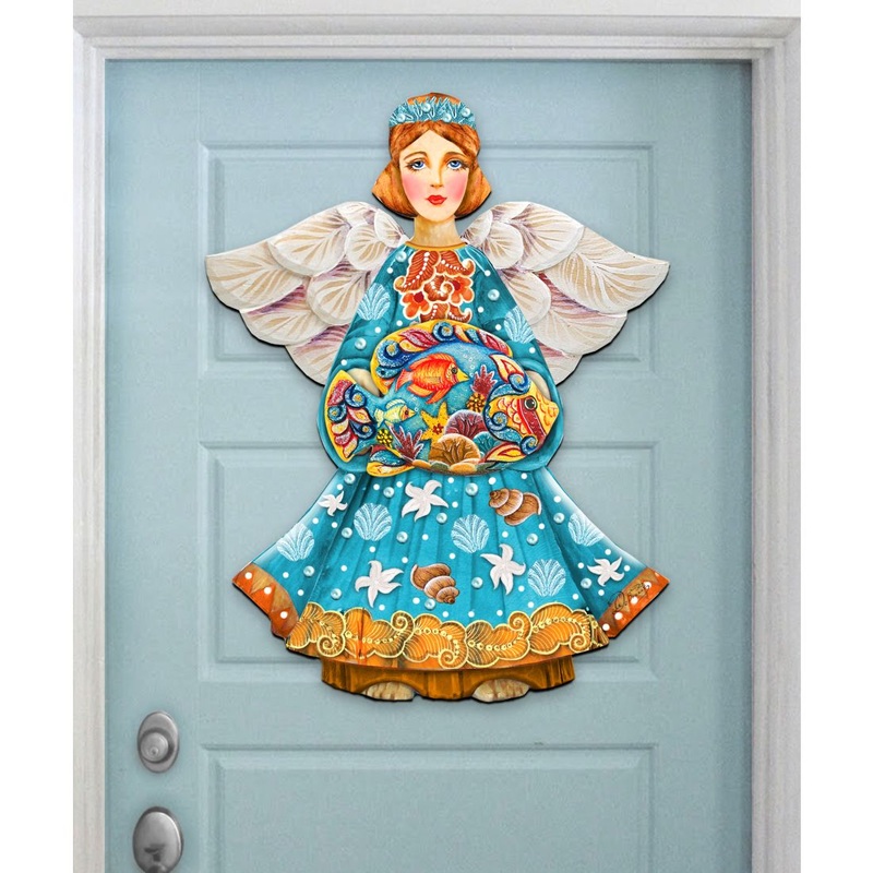 Guardian of The Sea Angel Door Decor by G. DeBrekht – Coastal Holiday Decor – 8152724H