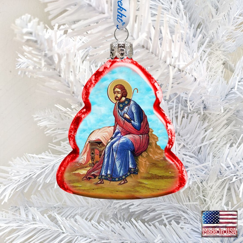 Joseph Mercury Glass Ornament by G. DeBrekht – Nativity Holiday Decor – 772017