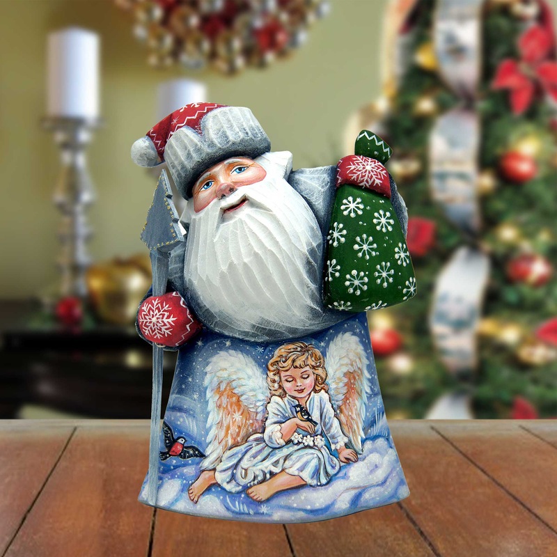 Little Angel Santa Hand-Painted WOODCARVED Masterpiece by G. DeBrekht – 821474 *** PRE-ORDER – Handmade Just for You! ***
