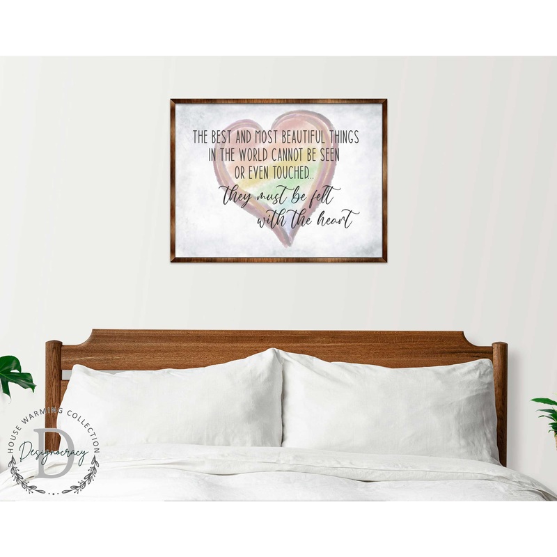 Most Wonderful Things Must Be Felt With the Heart – Bedroom Wall Art – Valentines Gift – Contemporary Decor – Gift for Her – ? Anniversary Gift – Wall Decor – 310337