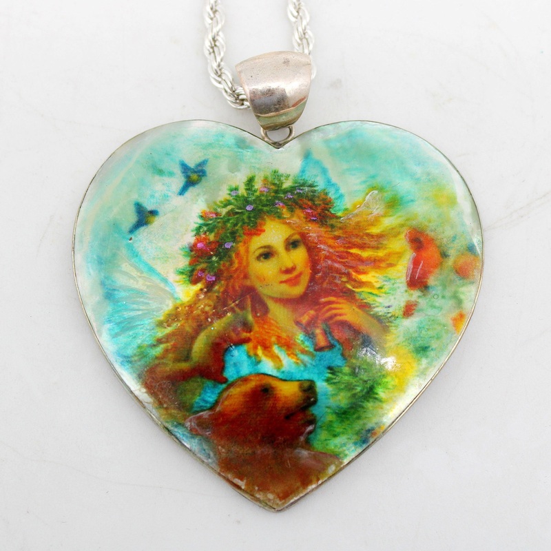 One-of-a-Kind Mother of Pearl Lacquered Miniature Jewelry Pendant 2 by  Unique Handmade Gift Collectible and Home Decoration