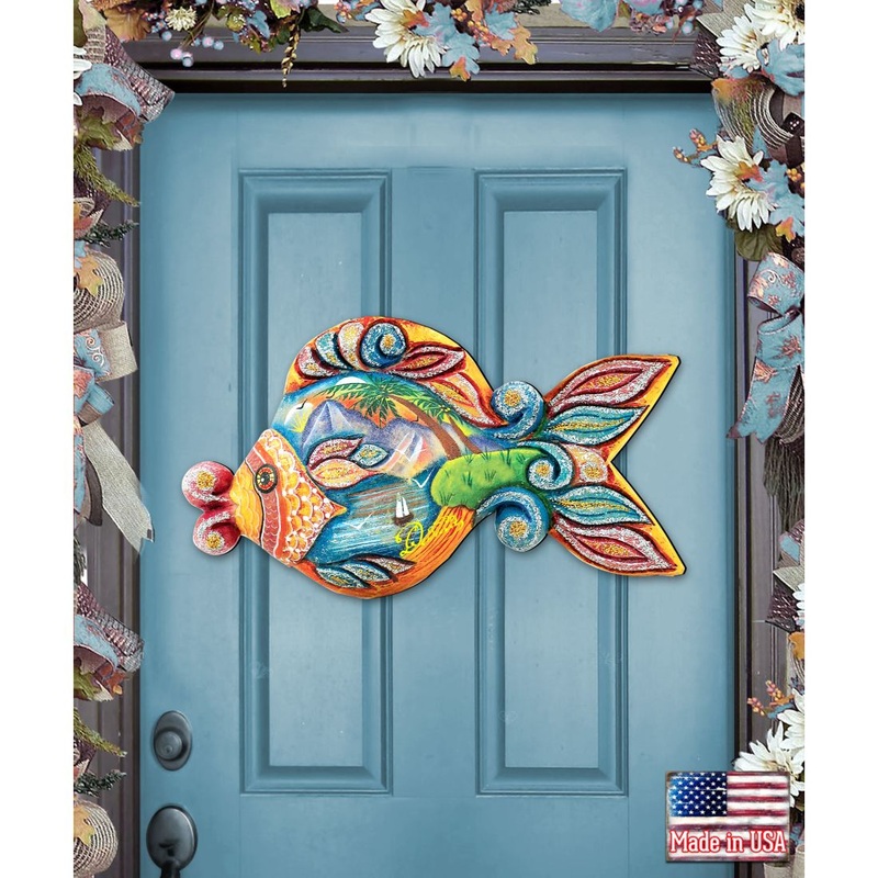 Paradise Fish Beach House Door Decor by G. DeBrekht – Coastal Holiday Decor – 8126161H