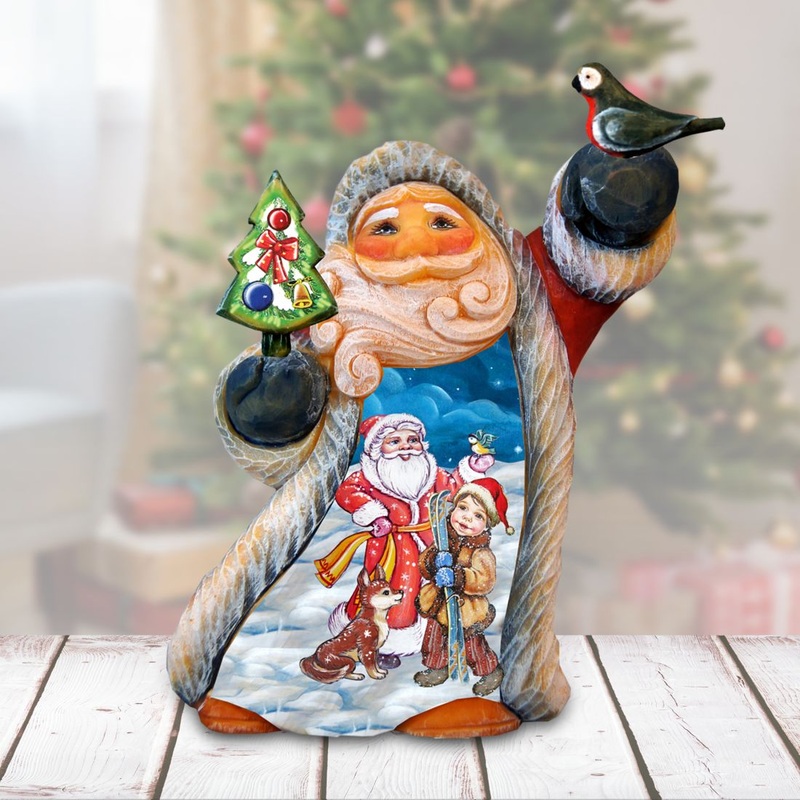 Penguin Pals Santa Christmas Figurine by G. DeBrekht – Christmas Santa Snowman Decor – 561625