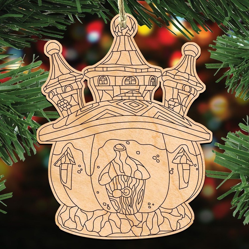 Pumpkin Castle Halloween DIY Coloring Decorative Holiday Ornament 8358413-S3 by G. DeBrekht