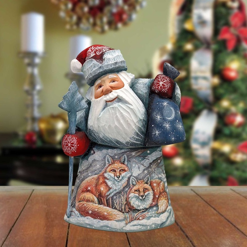 Resting Foxes Hand-Painted WOODCARVED Masterpiece by G. DeBrekht – Wildlife Holiday Decor – 821508-10 *** PRE-ORDER – Handmade Just for You! ***
