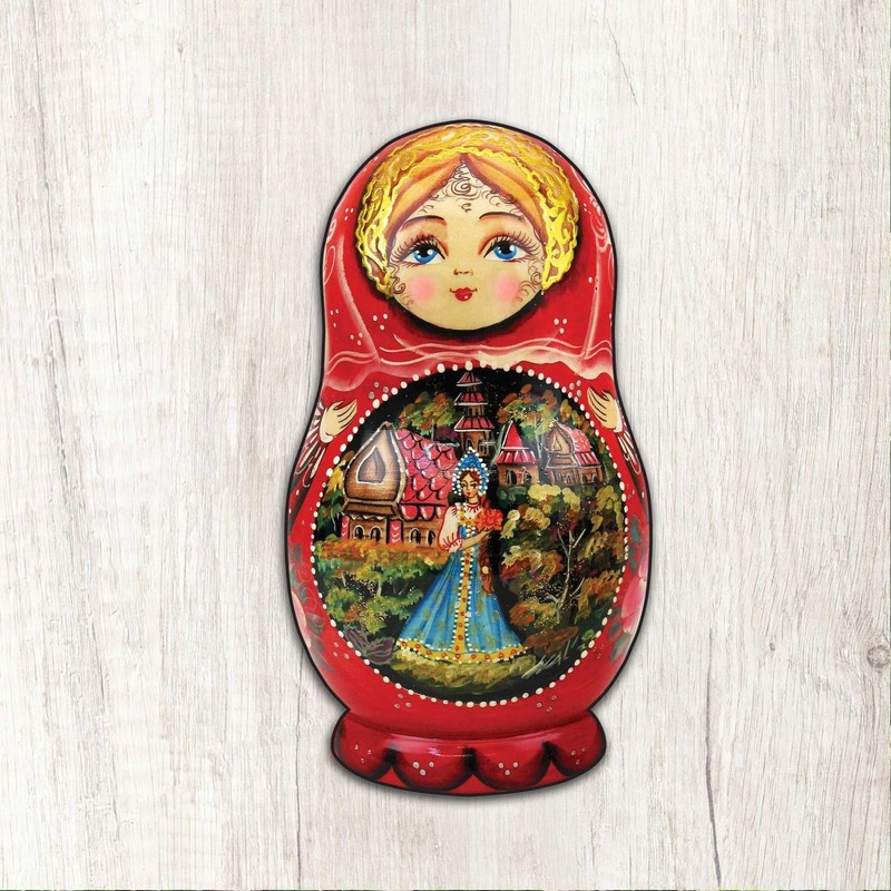 Scarlet Flower Matreshka Christmas Outdoor Decor Large Ornament by G. DeBrekht – Christmas Santa Snowman Decor – 8115103M