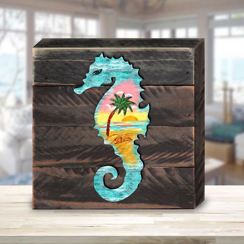 Seahorse Wooden Decor by G. DeBrekht – Coastal Holiday Decor – 8198517B