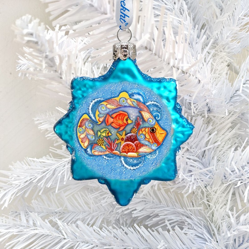 Star Mercury Glass Ornament by G. DeBrekht – Coastal Holiday Decor – 775477