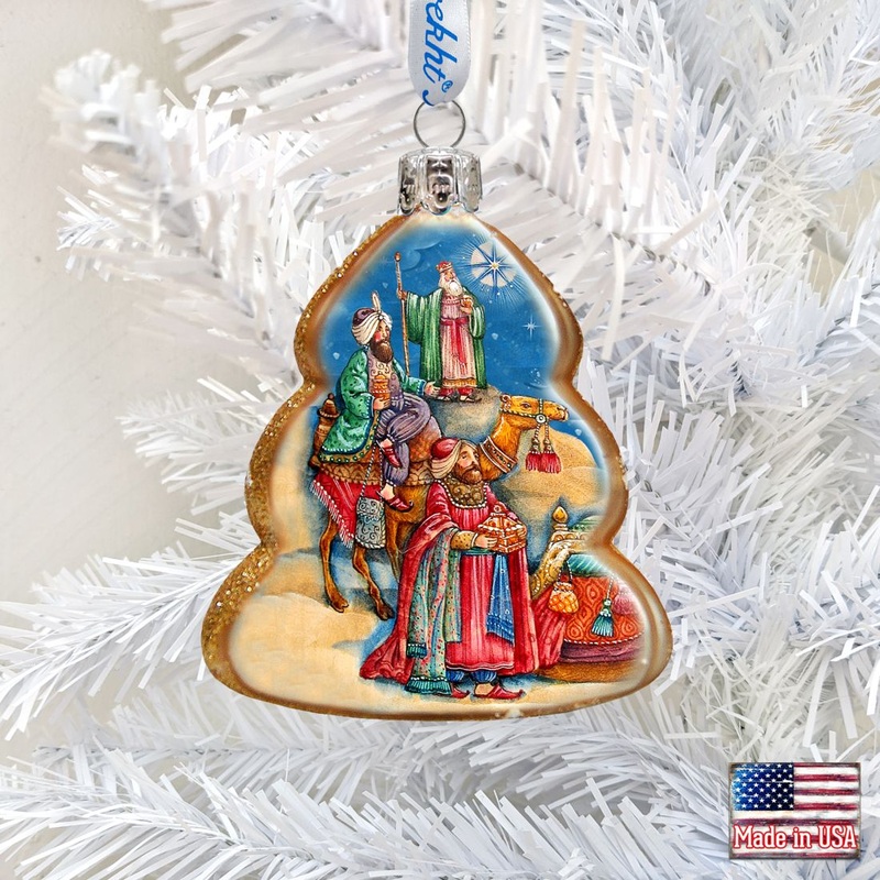 Three Kings Mercury Glass Ornament by G. DeBrekht – Nativity Holiday Dcor – 772073