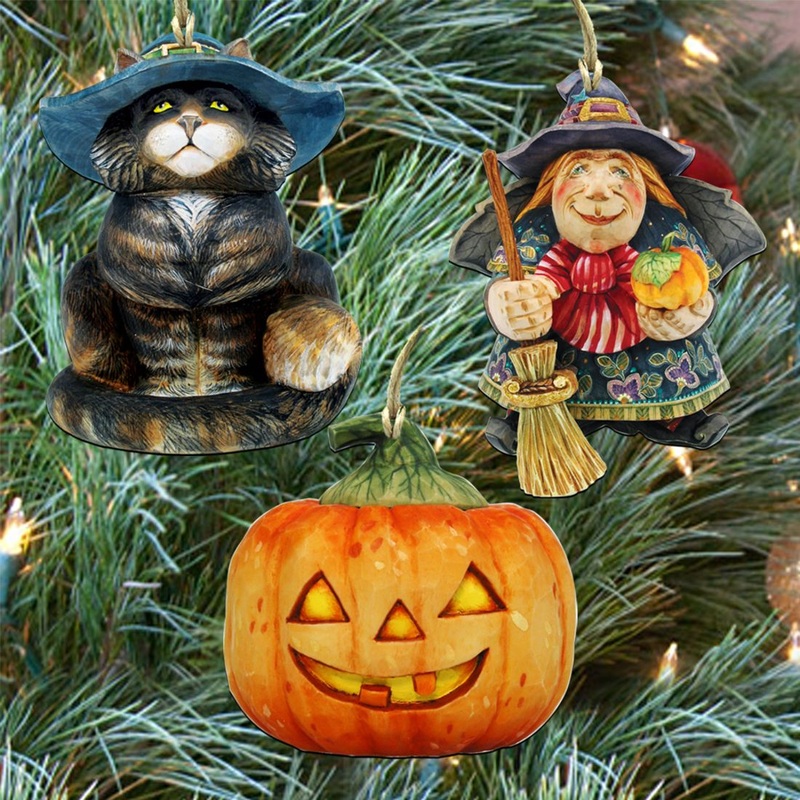 Wicked Halloween Wooden Ornaments Set of 3 by G. DeBrekht – Thanksgiving Halloween Decor – 8100026S3