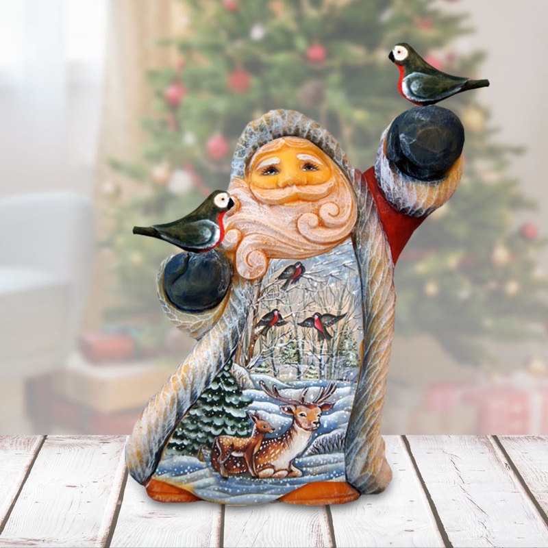 Winter Fawn Tiny Tale Santa Christmas Figurine by G. DeBrekht – Christmas Santa Snowman Decor – 561624