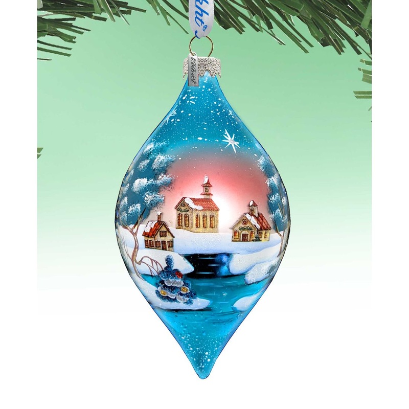 Winter House Glass Ornament by G. DeBrekht – Christmas Decor – 74174