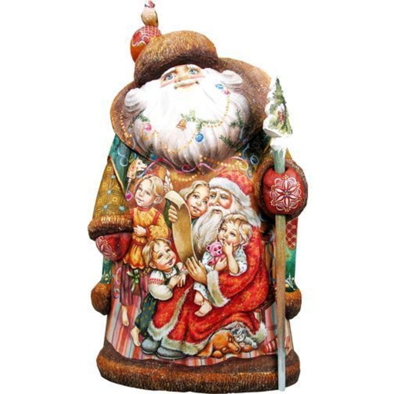 A night to remember Santa, Hand-Painted WOODCARVED Figurine L291311 by G. DeBrekht – SPECIAL ORDER *** PRE-ORDER – Handmade Just for You! ***