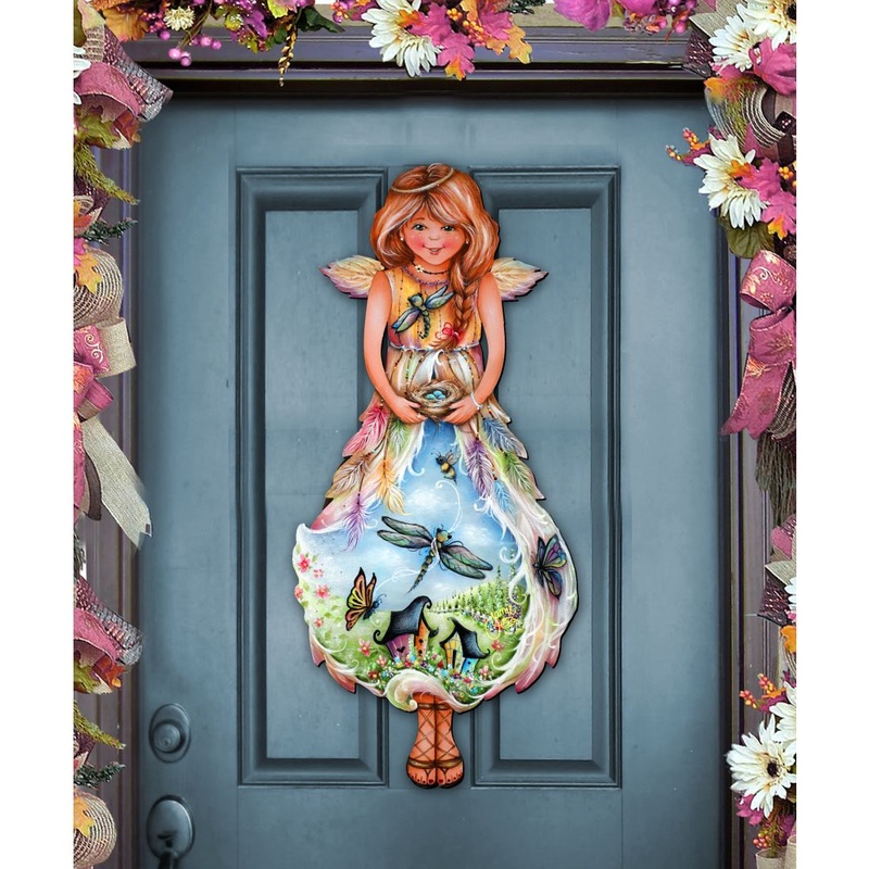 Blessing Angel Wildlife Door Decor – J. Mills-Price – Wildlife Holiday Decor – 8457902H