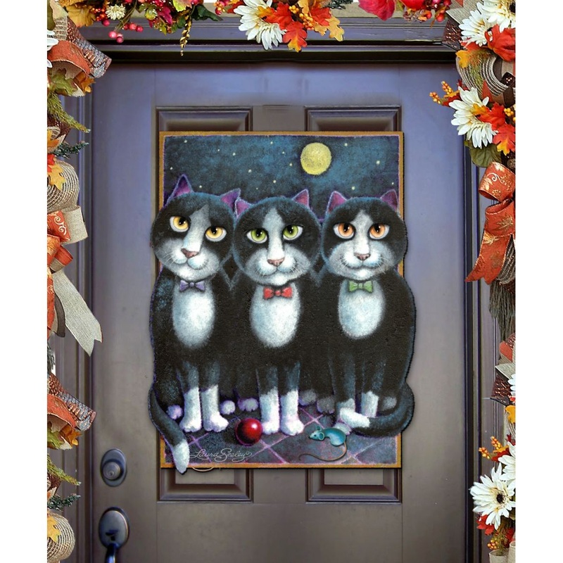 Boys Night Out Holiday Door Decor by Laura Seeley – Pets Dog and Cats Decor – 8512052H