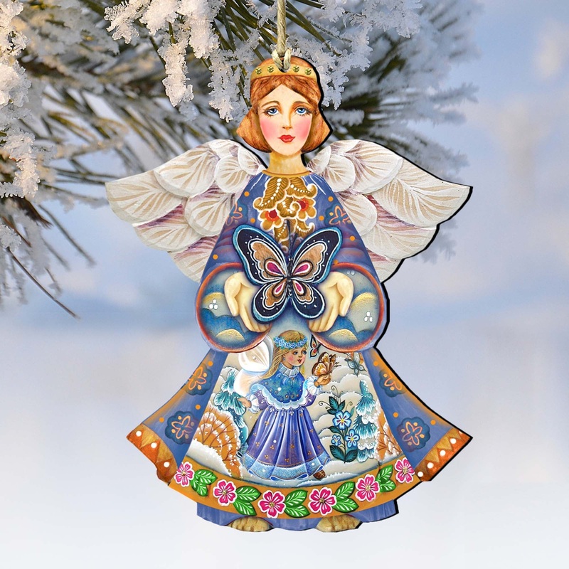 Butterfly Angel Wooden Ornament by G. DeBrekht – 8154152
