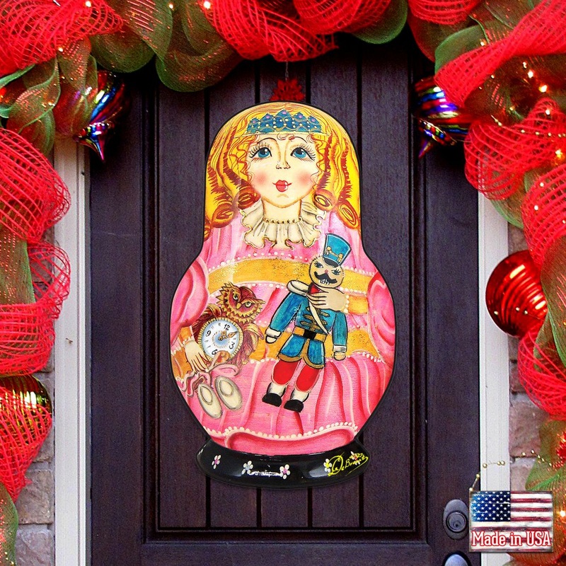 Clara Nutcracker Nesting Doll Door Decor by G. DeBrekht – Christmas Decor – 8115152H
