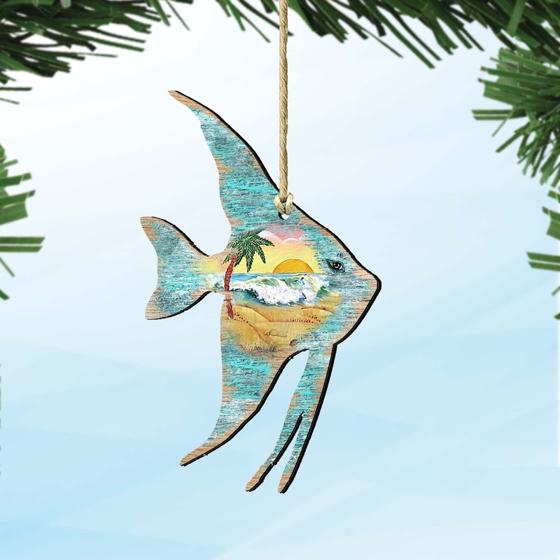 Fish Wooden Ornaments by G. DeBrekht – Coastal Holiday Decor – 8198537