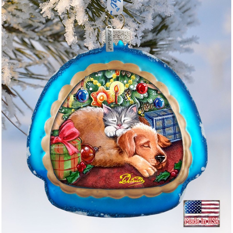 Furry Friends Glass Ornament by G. DeBrekht – Christmas Decor – 756-016