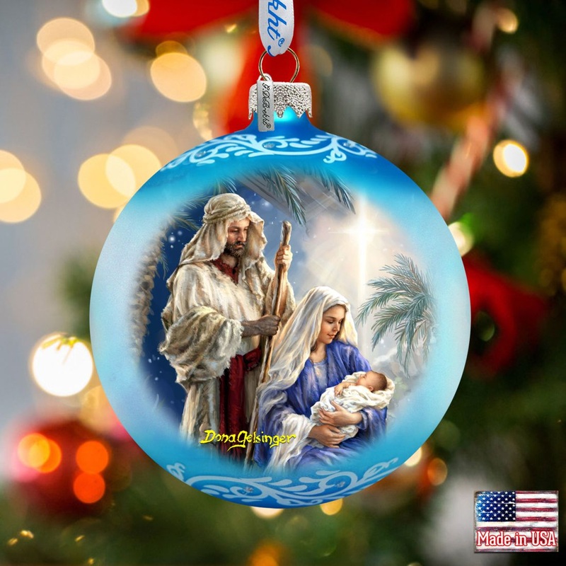 Holy Night Glass Ornament by D. Gelsinger – Nativity Holiday Decor – 71152-1618