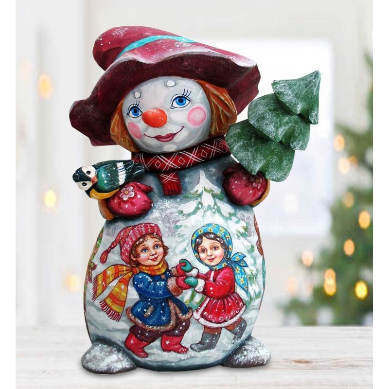 Kids fun Mrs. Showgirl Hand-Painted WOODCARVED Masterpiece by G. DeBrekht – Christmas Santa Snowman Decor – 2821587 *** PRE-ORDER – Handmade Just for You! ***