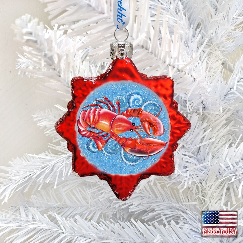 Lobster Mercury Glass Ornament by G. DeBrekht – Coastal Holiday Decor – 776280