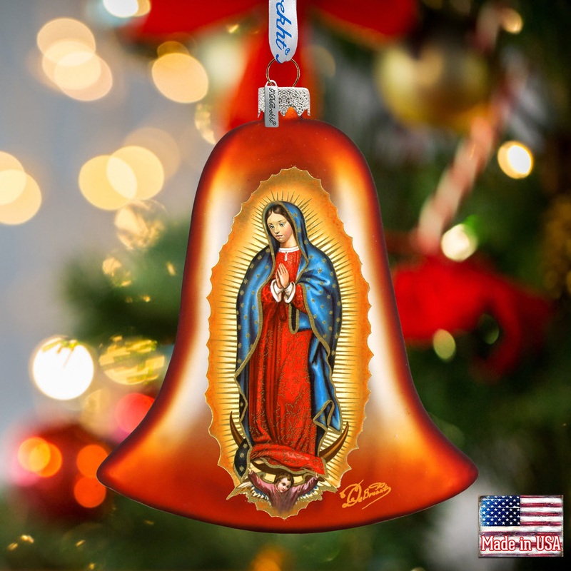 Mary of Guadalupe Glass Ornament by G. DeBrekht – Christmas Decor – 752-035