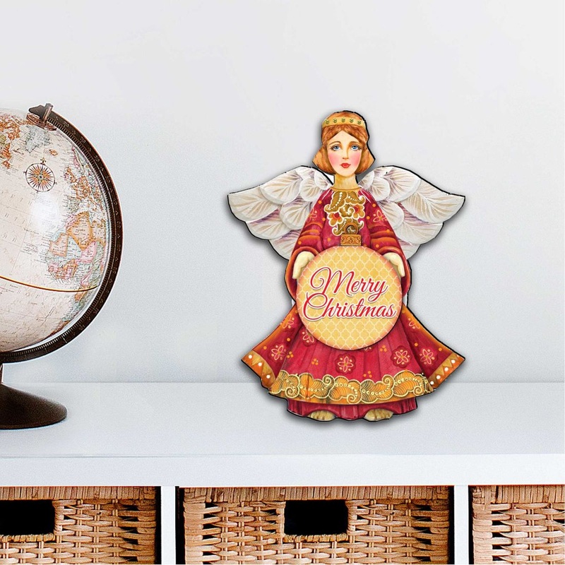 Merry Christmas Angel Nativity Outdoor Decor Large Ornament by G. DeBrekht – Nativity Holiday Decor – 8152722M-MC