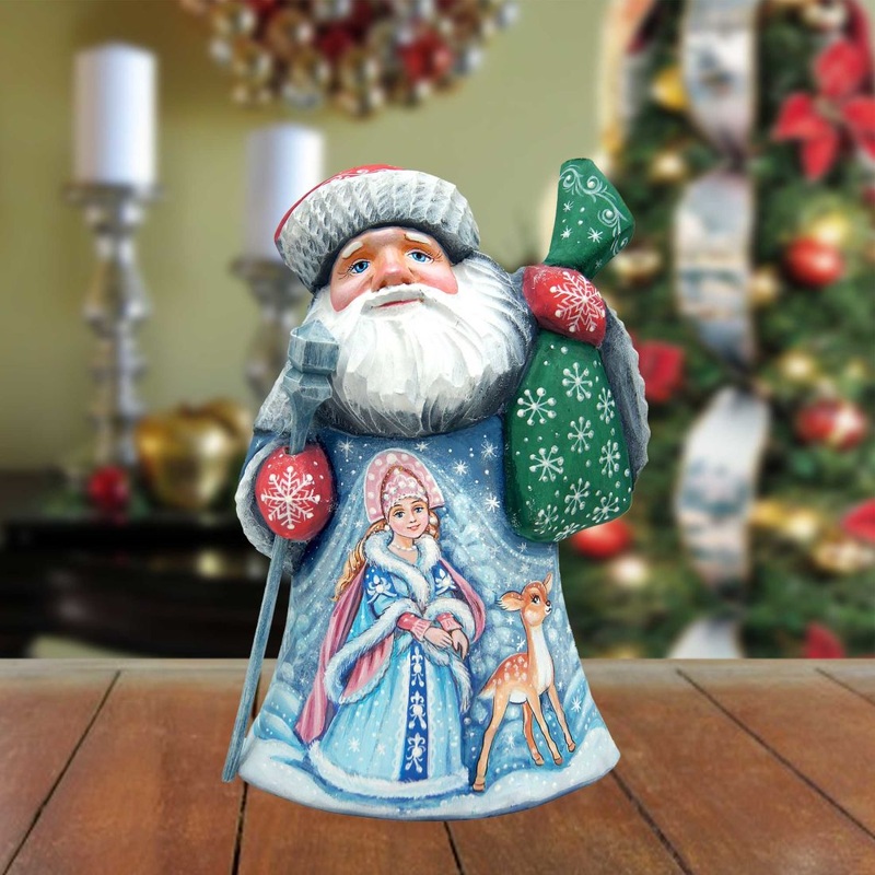 Mr. Mrs. Santa Hand-Painted WOODCARVED Masterpiece by G. DeBrekht – Christmas Decor – 8215019 *** PRE-ORDER – Handmade Just for You! ***
