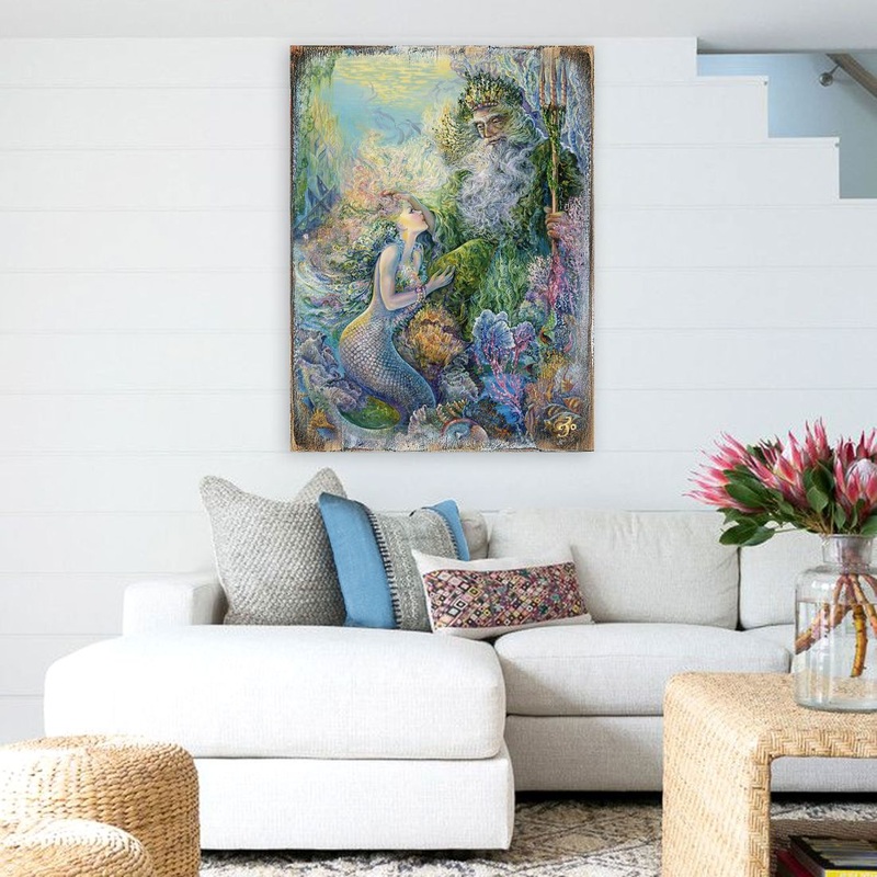My Savior of The Sea Fantasy Wooden Wall Art by Josephine Wall – Fantasy Decor – 852139-JW