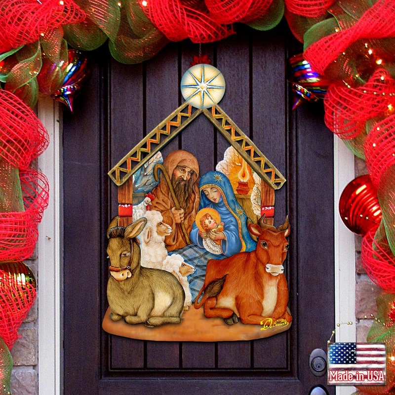 Nativity Christmas Nativity Door Decor by G. DeBrekht – Nativity Holiday Decor – 8114030H
