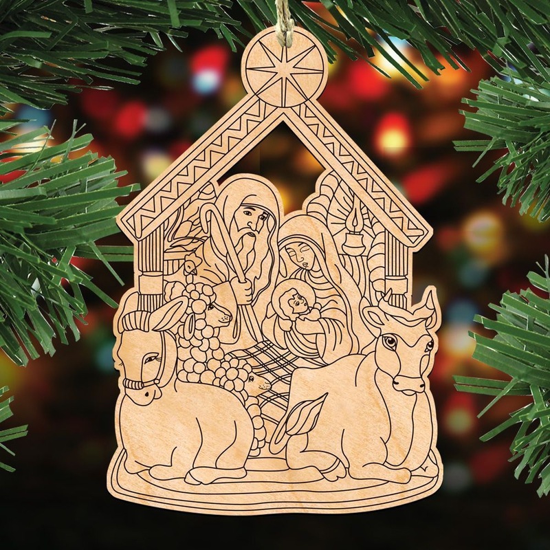 Nativity Manger DIY Coloring Decorative Holiday Ornament 8314030-S3 by G. DeBrekht