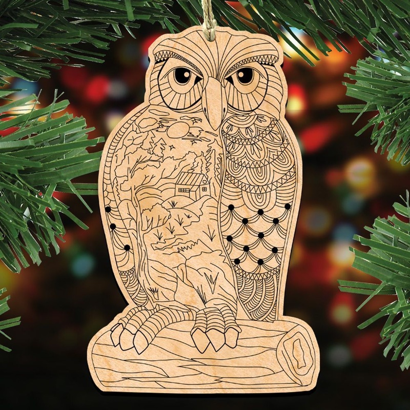 Owl Coloring Ornament DIY Set of 3 – 8358912-S3 by G. DeBrekht