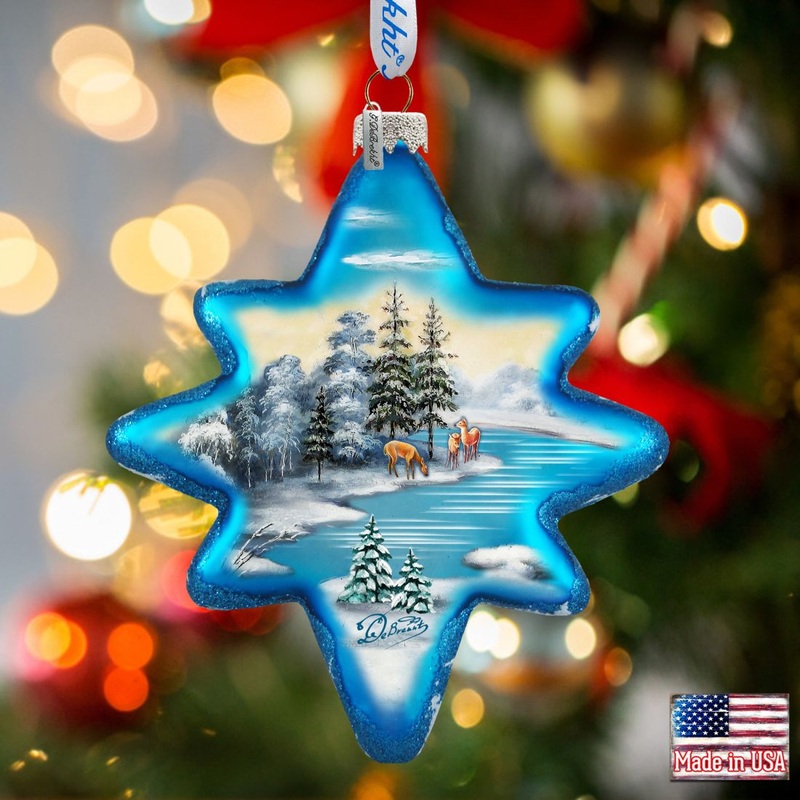 Peaceful Kingdom North Star Glass Ornament by G. DeBrekht – Christmas Decor – 755-001
