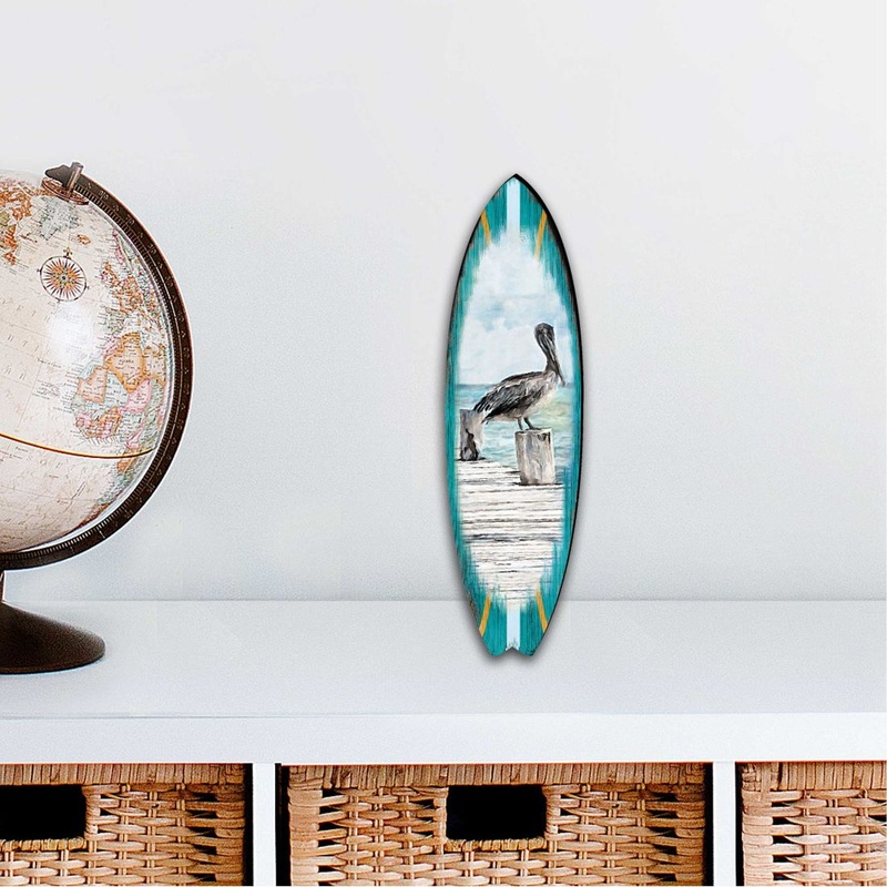 Pelican Surfboard Coastal Outdoor Dcor Large Ornament by G. DeBrekht – Coastal Holiday Dcor – 8490107MS