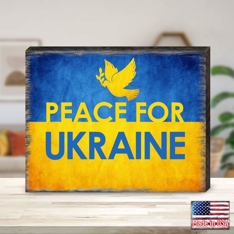 Piece for Ukraine Wooden Wall Art – International Decor – 95122B