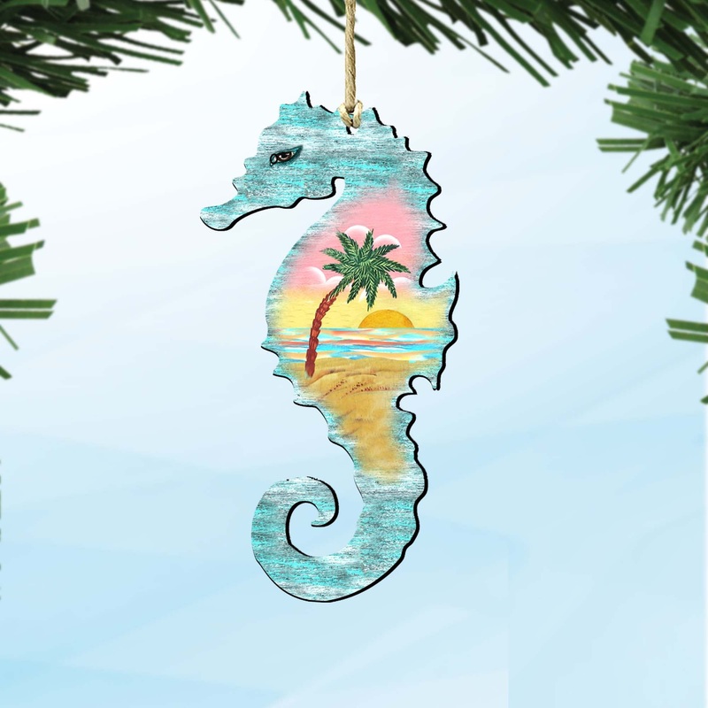 Seahorse Wooden Ornaments by G. DeBrekht – Coastal Holiday Decor – 8198517