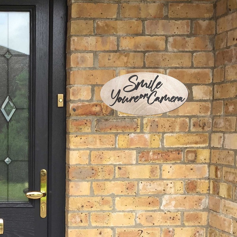Smile You Are on Camera sign, Business sign, Made in the USA sign, Made from wood, Security camera sign – 320339