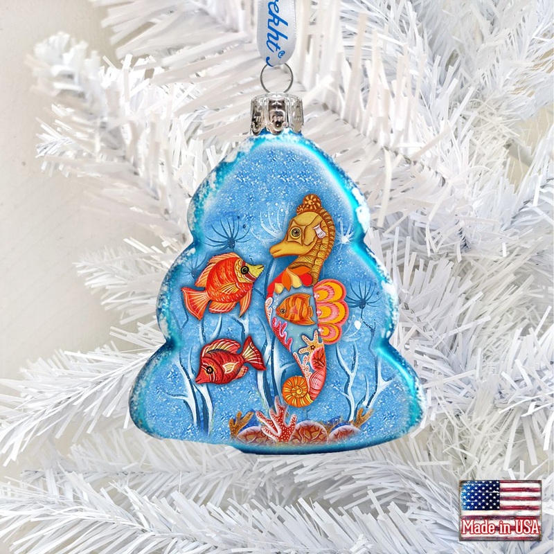 Tree Fish Mercury Glass Ornament by G. DeBrekht – Coastal Holiday Dcor – 776275