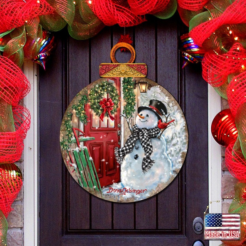 Winter Arrival Snowman Door Decor by D. Gelsinger – Christmas Decor – 8421127H-DG