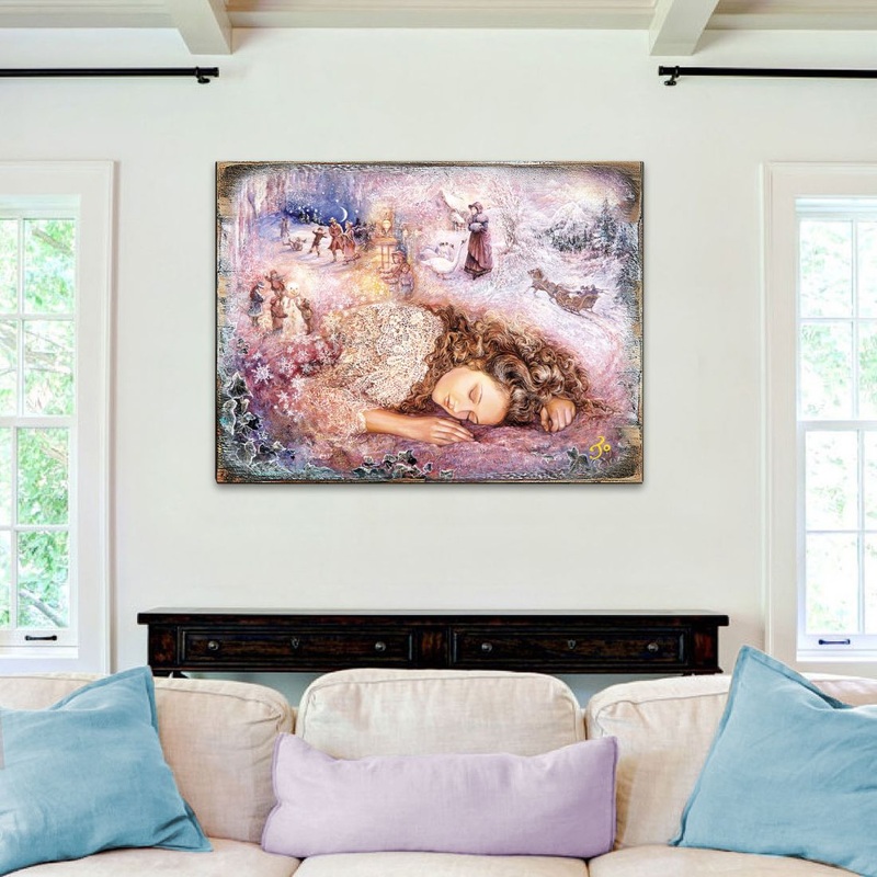 Winter Dream Fantasy Wooden Wall Art by Josephine Wall – Fantasy Decor – 852147-JW