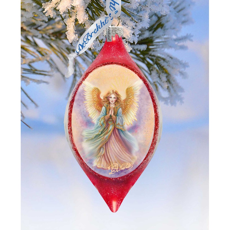 Angel Drop Glass Ornament by G. Debrekht – Nativity Holiday Decor – 757-051