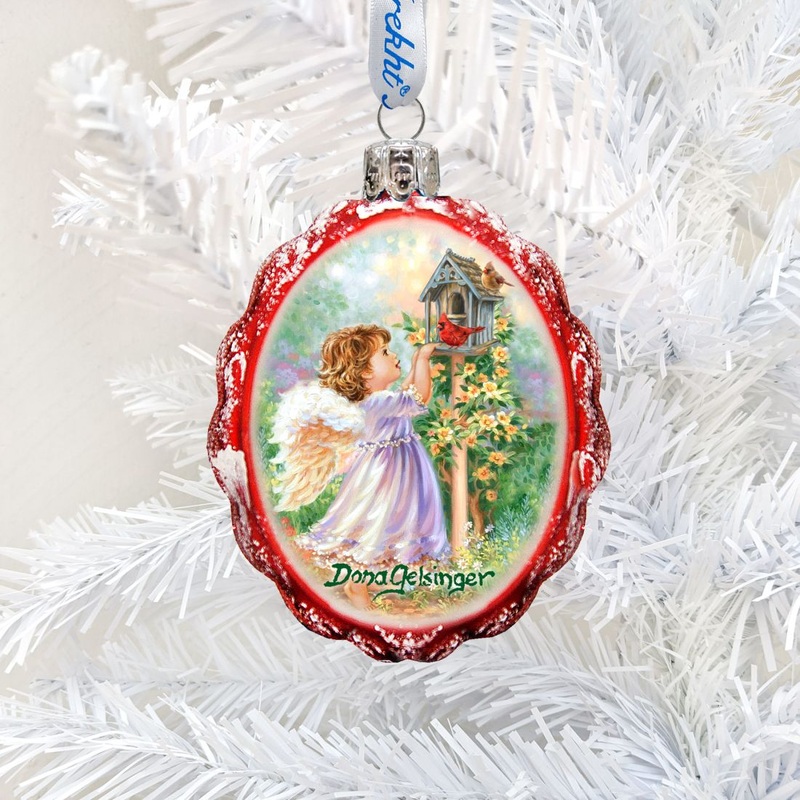 Angels Are Near Mercury Glass Ornament by D. Gelsinger – Nativity Holiday Decor – 778116-DG