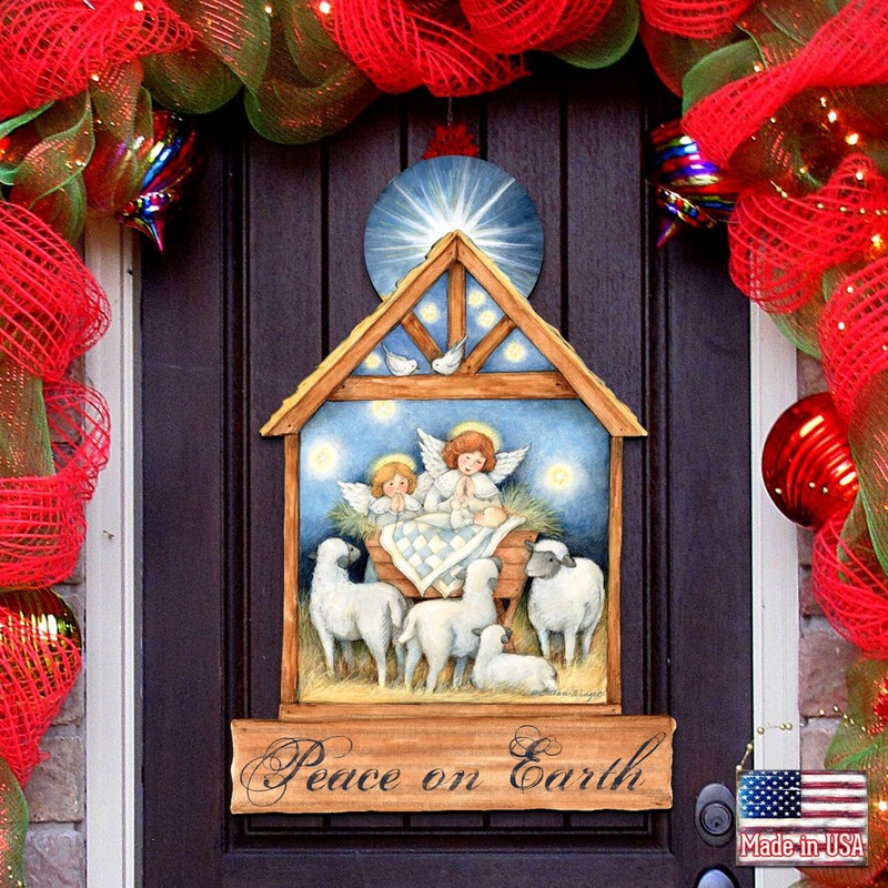 Angels Nativity Wall and Door Decor by Susan Winget – Nativity Holiday Decor – 8471111H-SW