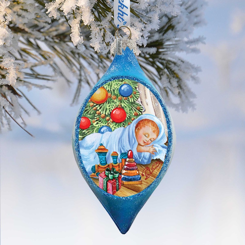 Baby 1st Christmas Drop Glass Ornament by G. DeBrekht – Christmas Decor – 757-033