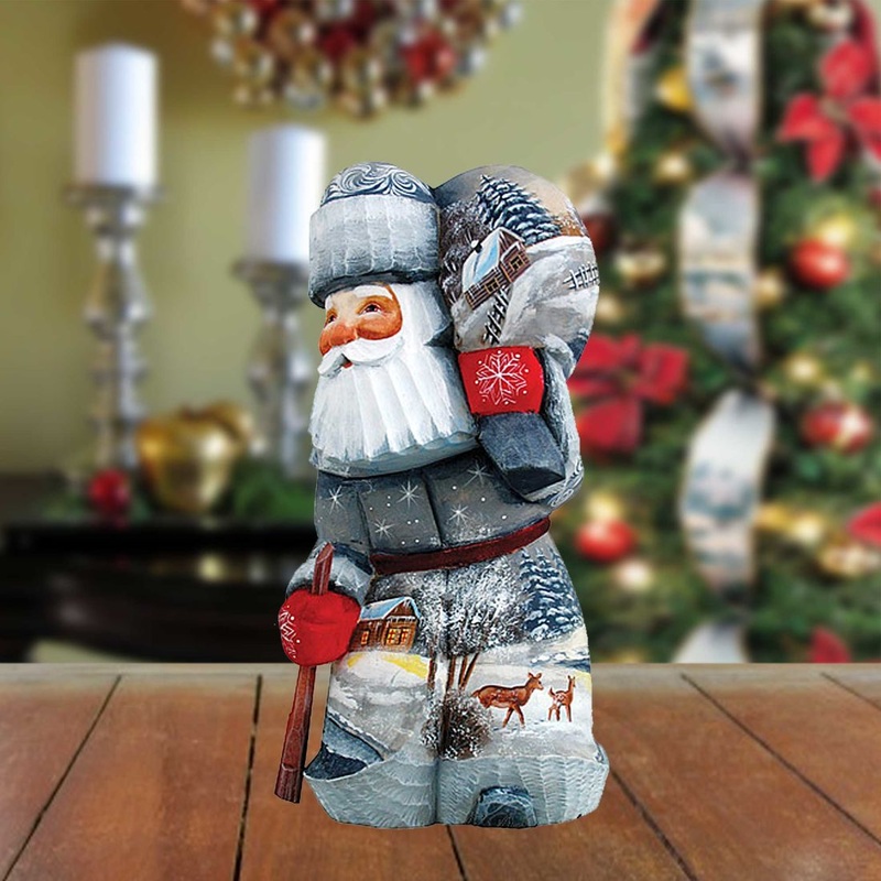 Delightful Village Santa Hand-Painted WOODCARVED Masterpiece by G. DeBrekht – Christmas Decor – 820202 *** PRE-ORDER – Handmade Just for You! ***