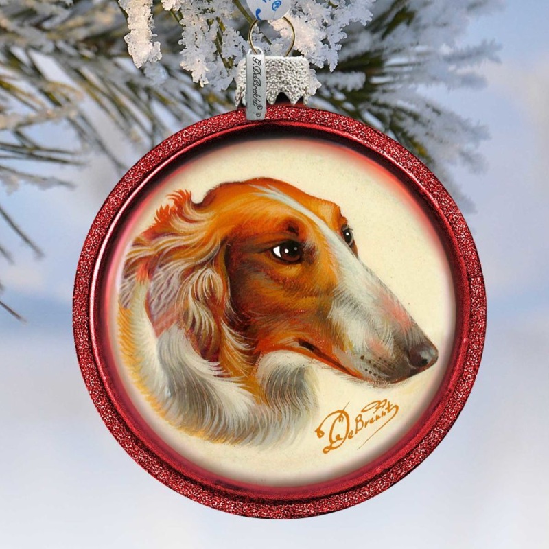Dog Best Friend Cut Ball Glass Ornament by G. DeBrekht – Christmas Decor – 764-019