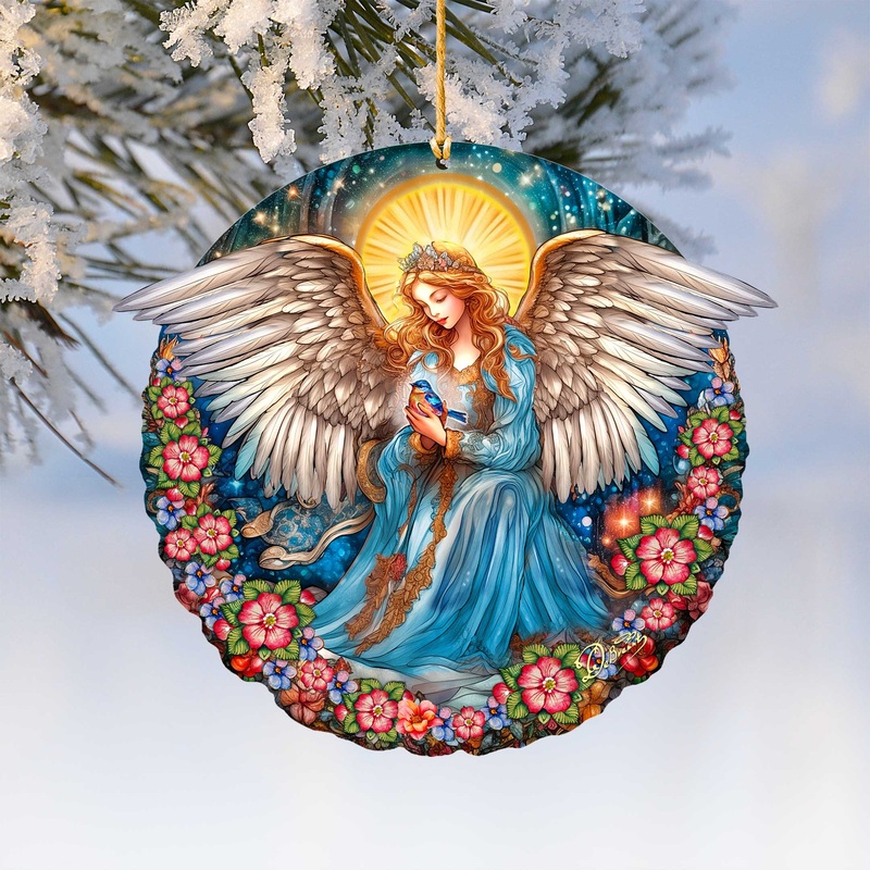 Guardian Angel of Serenity Holiday Wooden Ornaments by G. DeBrekht – Nativity Holiday Decor – 8652806