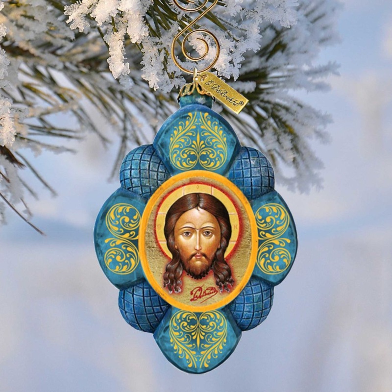 Jesus Sculpted Hand-Painted Christmas Ornament by G. DeBrekht – Nativity Holiday Decor – 610843