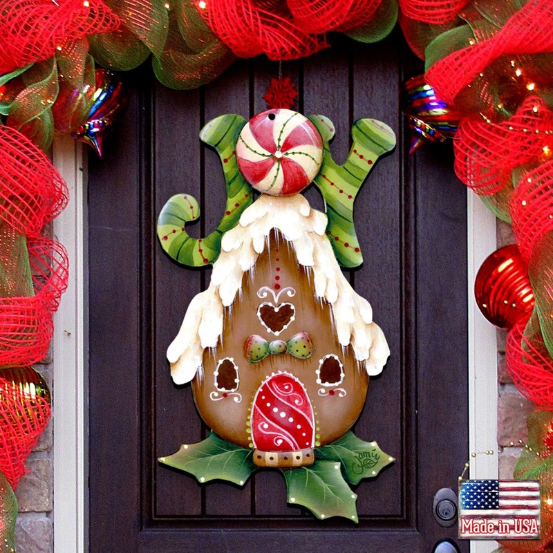 Joy Gingerbread House Door Decor by Jamie Mills-Price – Christmas Decor – 8457507H